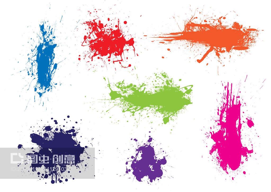 油墨飞溅垃圾色彩  Ink Splat Grunge Colour 视觉美学解析